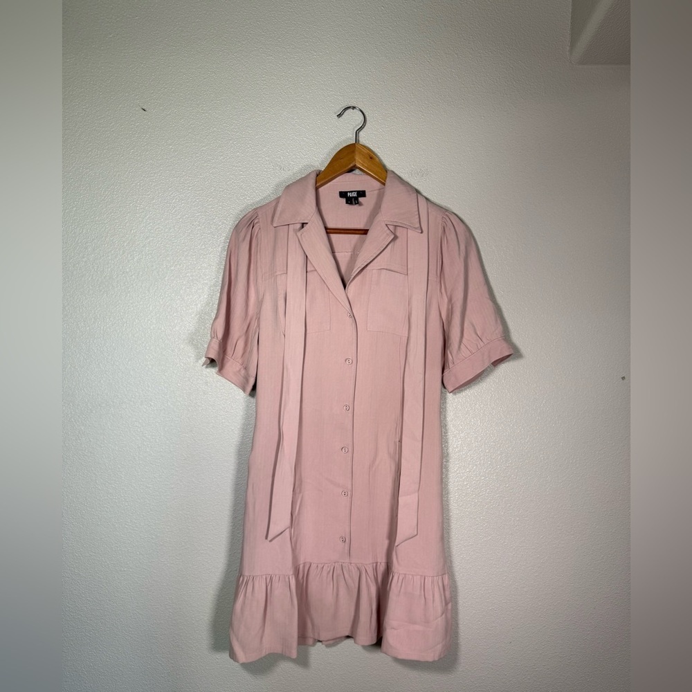 PAIGE mayslie shirt dress in blush size small D23 - Picture 4 of 11